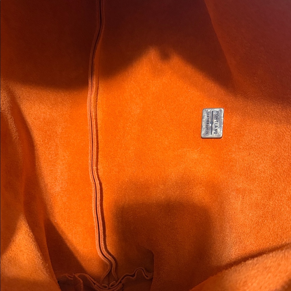 Elegant Orange Leather Shoulder Bag - Picture 15 of 16